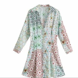 Fever dress!! long sleeve with a funky pattern! would look great with tall boots